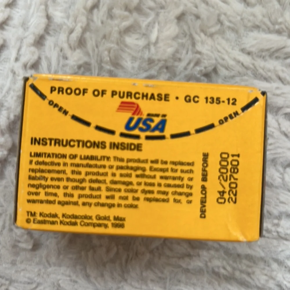 Kodak Gold Max 400 12 exp. film - new in box, vintage expired